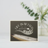 SUP stand up paddling sepia retro Briefkaart (Staand voorkant)