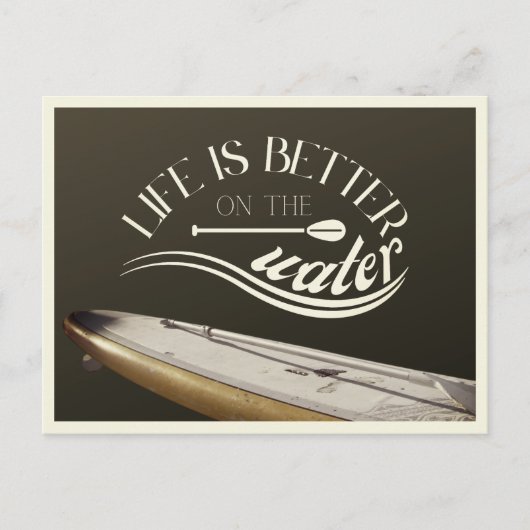 SUP stand up paddling sepia retro Briefkaart (Voorkant)