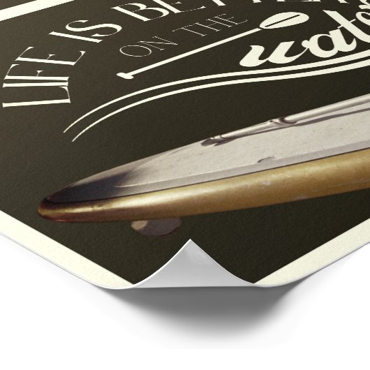 SUP stand up paddling sepia retro Poster (Hoek)