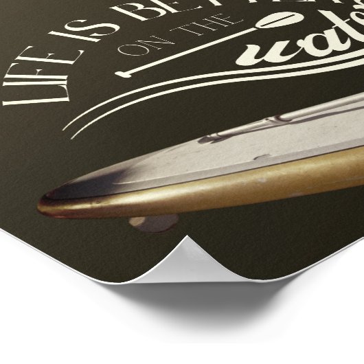 SUP stand up paddling sepia retro Poster (Hoek)