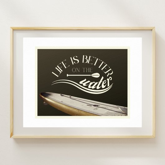 SUP stand up paddling sepia retro Poster