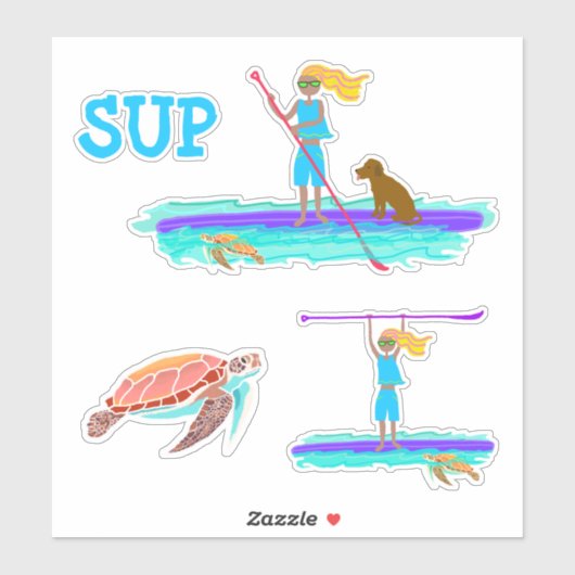 SUP Stand-up tapelboard Tropisch Zee Turtle Sticker (Vel)