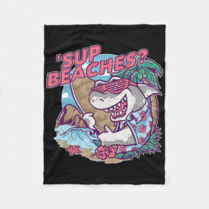 Sup Stranden Grappige Haai Zomer Strand Lover Meme Fleece Deken