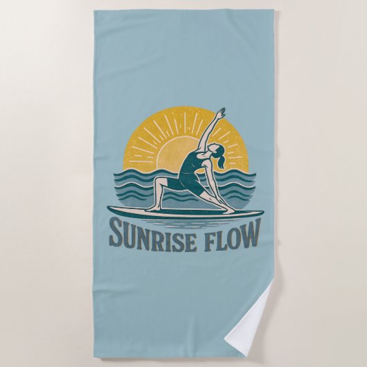 SUP Sunrise Flow Paddleboard Yoga | Blue Graphic Strandlaken (Voorkant)