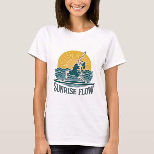 SUP Sunrise Flow Paddleboard Yoga | Graphic Print T-shirt (Voorkant)