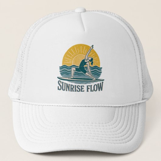 SUP Sunrise Flow Paddleboard Yoga | Graphic Print Trucker Pet (Voorkant)