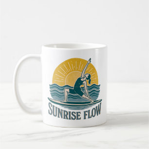 SUP Sunrise Flow Paddleboard Yoga   Retro Grafisch Koffiemok