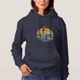 SUP Sunset Paddle |  Paddleboard Beach Grafisch on Hoodie