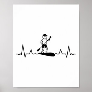 Sup surfen Stand-up Paddle Surf Hartslag Supboard Poster