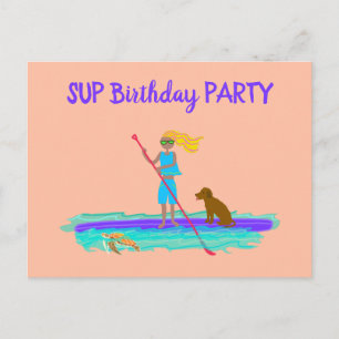 SUP Teen Girl Birthday Party Invitation Briefkaart