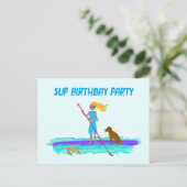 SUP Teen Girl Birthday Party Invitation Briefkaart (Staand voorkant)