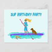 SUP Teen Girl Birthday Party Invitation Briefkaart (Voorkant)
