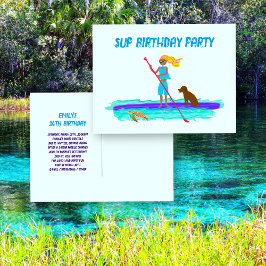 SUP Tiener Meisje Verjaardagsfeest Uitnodigingskaa Briefkaart