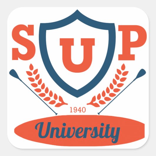SUP-universiteit Vierkante Sticker (Voorkant)