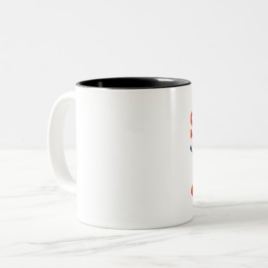 SUP University Tweekleurige Koffiemok (Voorkant links)