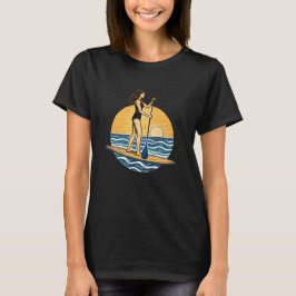 SUP Zonsondergang Peddel | Paddleboard Strand Graf T-shirt