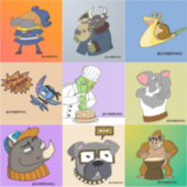 SupaheroNick Karakter Sticker Sheet, Set van 9 (Voorkant)