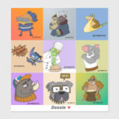 SupaheroNick Karakter Sticker Sheet, Set van 9 (Vel)