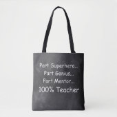 Supeheld Genius Mentor Teacher Gift Idee Tote Bag (Voorkant)