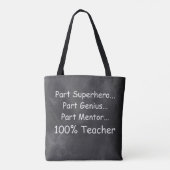 Supeheld Genius Mentor Teacher Gift Idee Tote Bag (Achterkant)