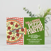 Super 16 Pizza Party-uitnodigingen Kaart (Staand voorkant)