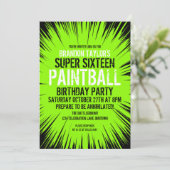 Super 16 Uitnodigingen van Paintball Party (Staand voorkant)