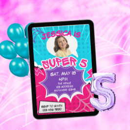 Super 5 Roze Paarse Web Comic 5e Verjaardag Kaart