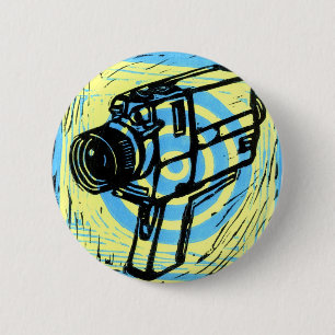 super 8 cameraknop ronde button 5,7 cm