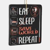 Super aardrijkskunde leraar redt wereld dank u ges keramisch ornament (Rechts)