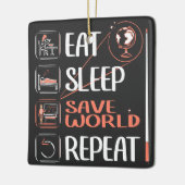 Super aardrijkskunde leraar redt wereld dank u ges keramisch ornament (Links)