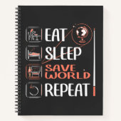 Super aardrijkskunde leraar redt wereld dank u ges notitieboek (Voorkant)