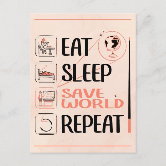 Super aardrijkskundeleraar redt de wereld Bedankin Briefkaart (Voorkant)