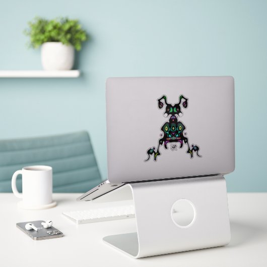 Super-achtige wezens sticker (Laptop op bureau)