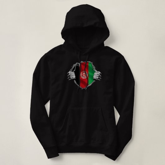 Super Afghan Heritage Proud Afghanistan Roots Flag Hoodie (Design voorkant)