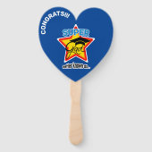 Super Afstudeerder-hart bewerkbare fotonaam Jaar Handwaaier (Voorkant)