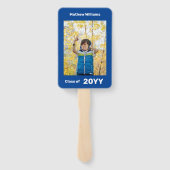 Super Afstudeerder Logo-bewerkbare fotonaam Jaar Handwaaier (Achterkant)