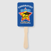 Super Afstudeerder Logo-bewerkbare fotonaam Jaar Handwaaier (Voorkant)