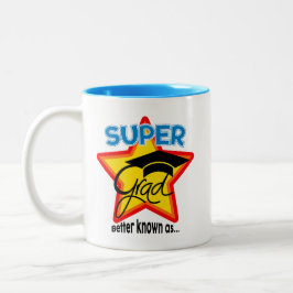 Super Afstudeerder Logo-bewerkbare fotonaam Jaar Tweekleurige Koffiemok