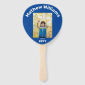 Super Afstudeerder-peddel bewerkbare foto naam jaa Handwaaier (Achterkant)