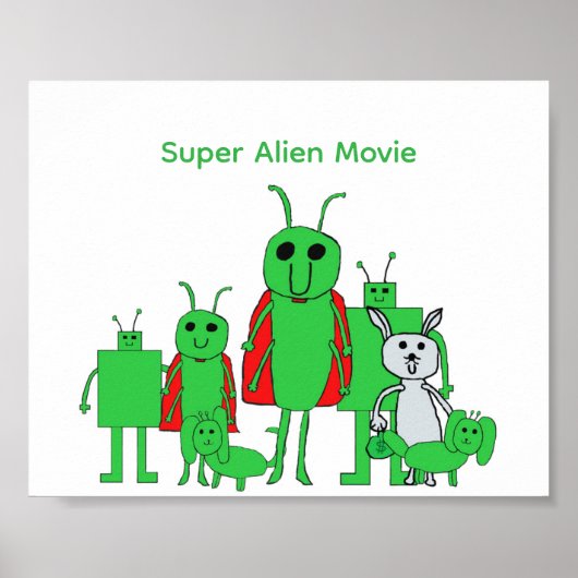 Super Alien Film Poster (Aanpasbaar) (Voorkant)