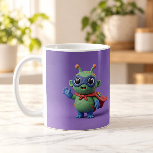 Super Alien Held Cute Klei Cartoon Mok