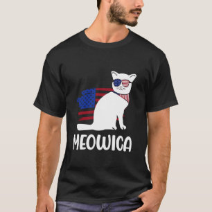 Super Amerika Kat Liefhebbers Met Vlag Bril Vrouwe T-shirt