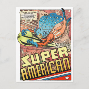 SUPER AMERIKAN PULP COMICS HERO VAN 1940 BRIEFKAART