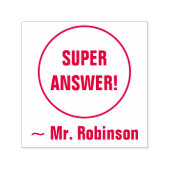 "SUPER ANTWOORD!" + Tutor naam Rubber stempel (Design)