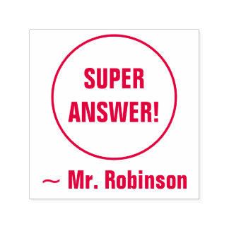 "SUPER ANTWOORD!" + Tutor naam Rubber stempel