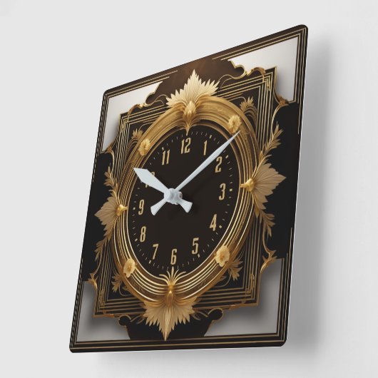 Super Art Deco Vierkante Klok (Hoek)