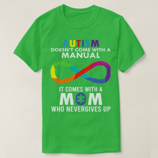 Super Autism mama die nooit opgeeft T-shirt (Design voorkant)