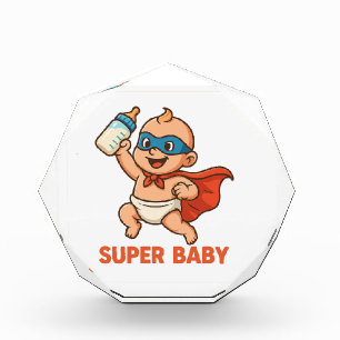 Super Baby – Schattigee Cartoon Hero met Cape & Bo Fotoblokken