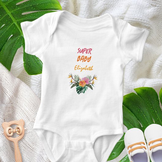 SUPER BABY Tropical Parrot Oerwoud Baby shower Romper