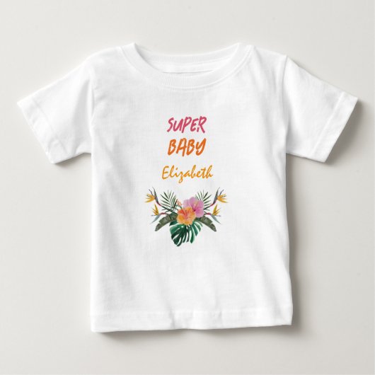 SUPER BABY Tropical Parrot Waterverf Baby shower (Voorkant)